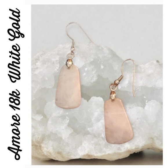 Amore Rose Quartz Semi Precious Stone Earrings - Picture 11 of 11